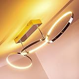 LED Deckenleuchte Sepino, moderne Deckenlampe aus Metall in Chrom mit 3 verstellbaren Leuchtringen, 26,5 Watt, 1300 Lumen, Lichtfarbe 3000 Kelvin (warmweiß)