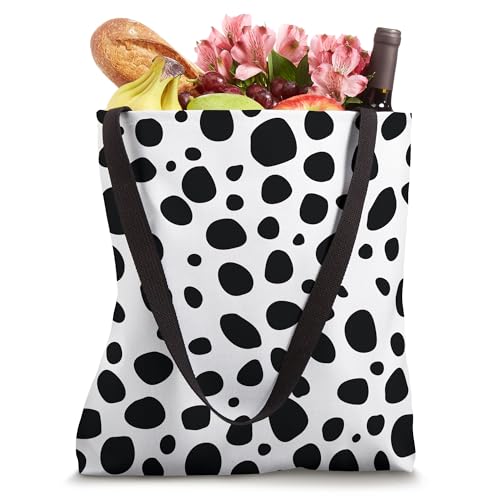 Bolso tote con estampado de dálmata y manchas negras miniatura 4