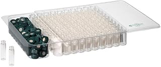 Chemglass CG-4904-05 Series CG-4904 Reaction Vial Complete with Green Open Top Sure-Link Polypropylene Cap, 13-425 Thread, 15 mm O.D, 45 mm Height, 4 mL Capacity, TFE Septa (Pack of 100)