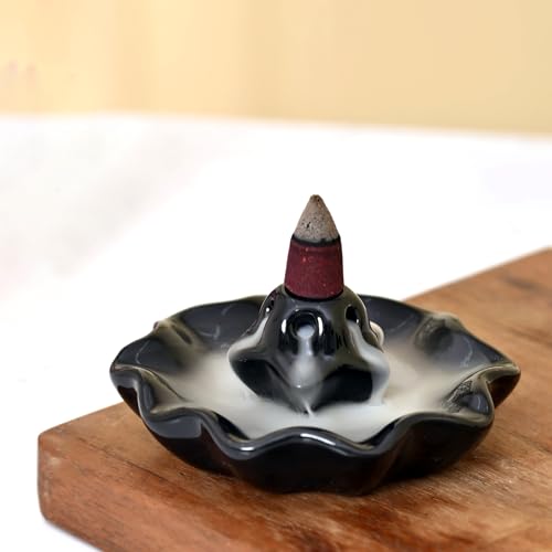 Image of Ceramic Backflow Smoke Fountain Incense Holder for Home Decor Gifts with 10 Smoke Cones by Craftam