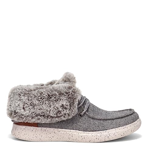 Skechers Bobs Skipper - Cotton Tails. Wool Textile Wallabee Bootie w Memory Foam sockbed
