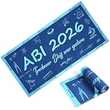 Namalu ABI 2026 Badetuch Geschenke Strandtuch Abitur 2026 Handtuch Strandtücher Duschtuch Badehandtuch für Abschlussfahrt Geburtstag Dusche Schwimmen(Dunkelblau,Akademischer Stil)