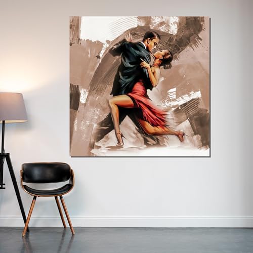 Impression d'art décoration de danse tango grand format 70x70cm pour mur de chambre