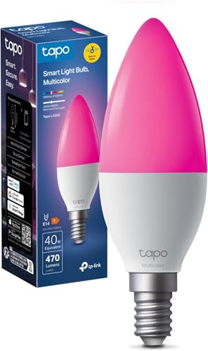 Tapo Ampoule Connectée WiFi, Ampoule LED E14 Multicolore 2500K-6500K, Dimmable 40W 470Lm, Fonctionne avec Alexa, Commande Vocale, Economie d'énergie, L430C.