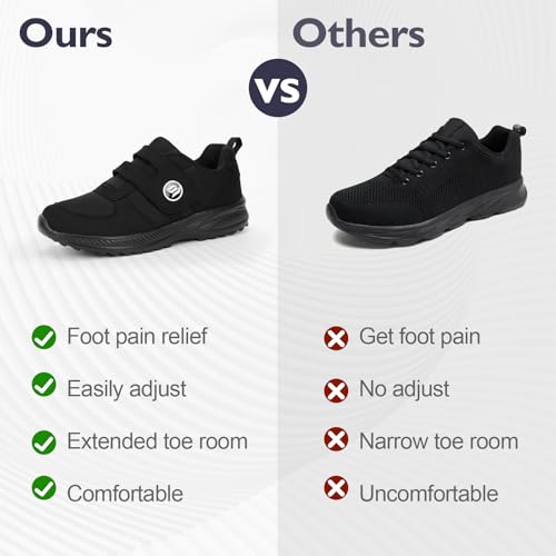 Diabetic Shoes for Women Men Extra Wide Shoes for Swollen Feet Adjustable Orthopedic Shoe Non Silp Neuropathy Walking Shoe for Elderly Foot3