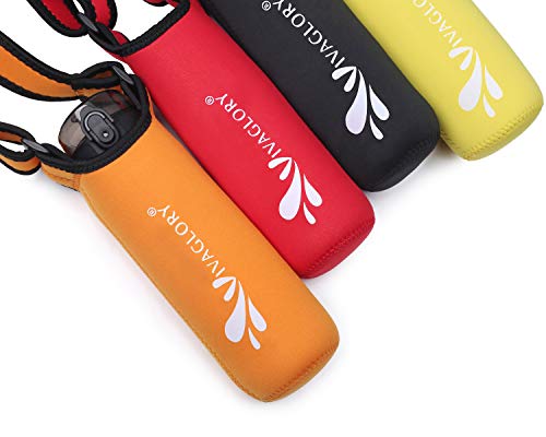 Vivaglory Portable Neoprene Water Bottle Holder for Walking, with Adjustable Wide Shoulder Strap, Fits Bottle with 2.8