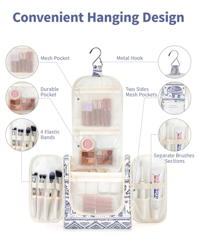 Image of Hanging Travel Toiletry Bag Cosmetic Make up Organizer for Women and Men, Elephant (Large),
