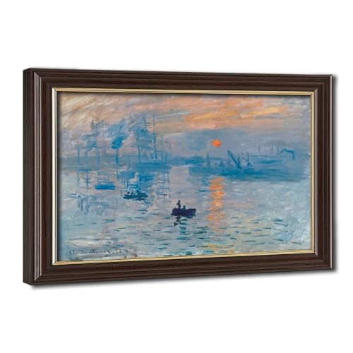 Impression lever du soleil sur toile Claude Monet tableau grand cadre