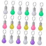 SKISUNO 21 Pièces Porte-clés Ampoules LED Mini Colorées Lumineuses avec Anneaux Accesso...