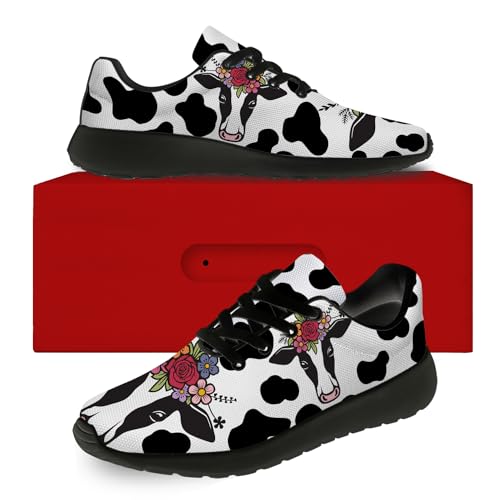 Cow Print Shoes for Men Women Lightweight Comfort Running Tennis Walking Sneakers Gifts for Him Her2
