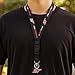 iPick Image for Ford ST Black Strap ID Holder Lanyard with 3D Die-Cut Metal Key Chain Key Charm - Official Licensed