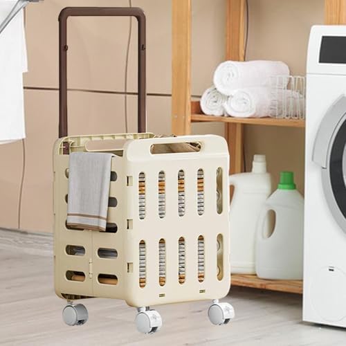 Panier à linge à roulettes grande capacité chariot de tri pliable