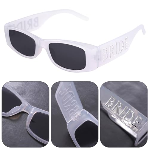 White Bride Sunglasses, Bachelorette Party Sunnies, Bride To Be Gift, Bridal Shower Accessories, Engagement Decorations (White)4