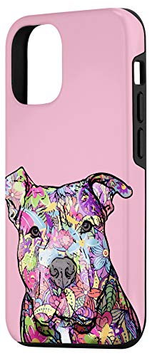 Iphone 12/12 Pro Pitbull Mom Colorful Pit Bull Lover Pink Rose Cute Dog Mama Case #TOP1