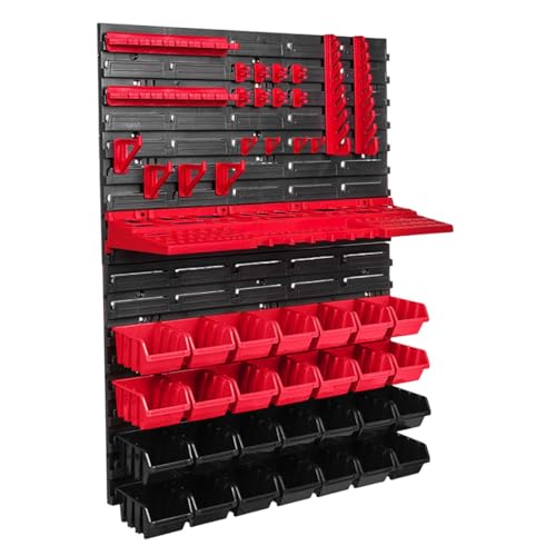 Image of 49Pcs Wall Mounted Board Tool Organizer Set Garage Storage Rack for Workshop Home & Garden