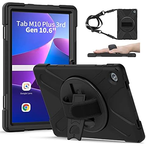 Gerutek Funda Anticaída con Soporte Giratorio y Correa para Lenovo Tab M10 Plus 3ª Generación 2022 10,6" Cover