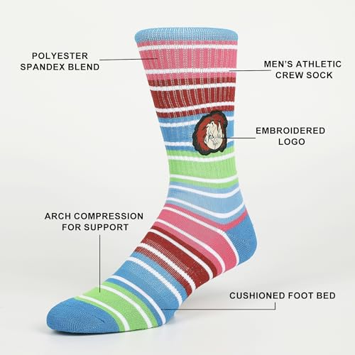 Bioworld Chucky Chucky Head Embroidery Mens Athletic Crew Socks2