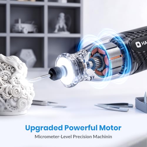 Image of HARDELL Mini Cordless Rotary Tool for 3D Printer Sanding with 360 LED Light