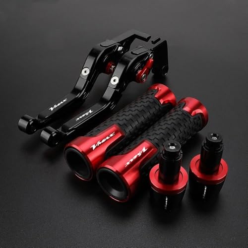 Handgriffe Bremse Kupplung Hebel Für Yamaha VMAX 2009-2016 Lenker Griffe Griff Enden(Red4)