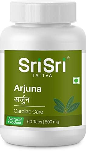Sri Sri Tattva Arjuna Tablets - 500 mg, 60 Tablets | Heart & Cardiovascular Wellness Support | Supports Healthy Cardiac Function & Cholesterol Wellness; With Arjuna Bark | (60 Tablets x Pack of 2)