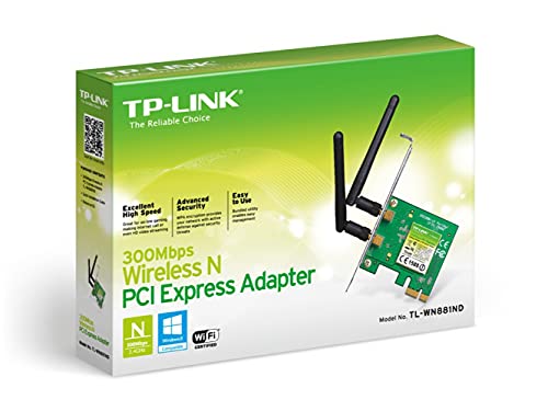 TP-Link TL-WN881ND Adaptador PCI Express sem fio N 300 Mbps, placa de interface de rede PCIe para de