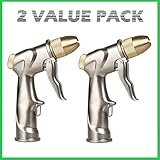 Montex Nozzle 2 Pack Garden Hose Nozzle Heavy 100% Metal Duty Hose Spray Nozzle with 3/4" Brass Conn