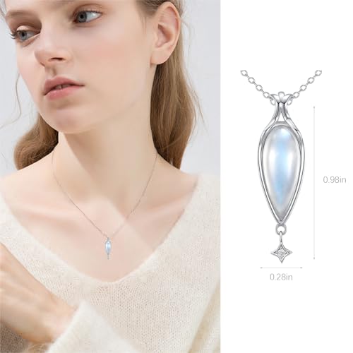 925 Sterling Silver New Beginnings Moonstone Pendant Necklace Moon Necklaces Jewelry for Women Birthday Mother’s Day Christmas Graduation Gifts for Women Mother Daughter2