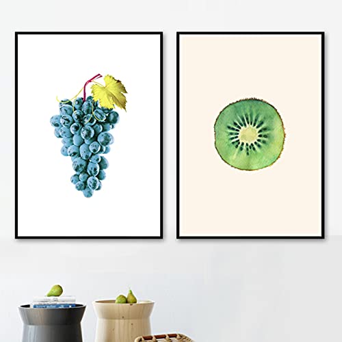 Affiche fruits tropicaux ananas kiwi toile grand format 70x100 cm