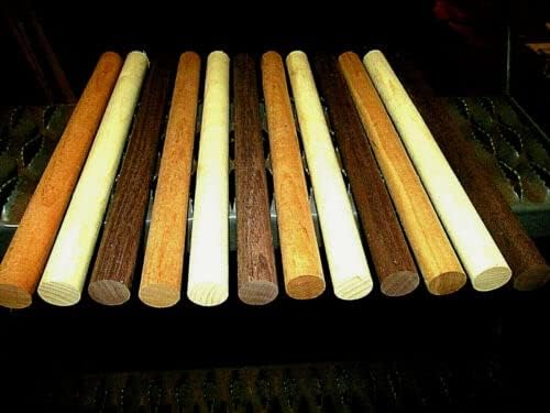 Lumber Wood for Woodworking - Construction - Landscaping (12) Colorful Round Dowel Rod Walnut, PADAUK, Maple, Purpleheart 12" X 15/16"
