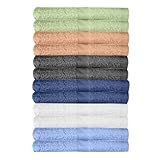 KAHAF COLLECTION 12 Pack Washcloths | Multicolour 100% Cotton Extra Absorbent Face Towels | Soft, Quick Dry Wash Cloths for Bathroom, Spa, Gym, Baby & Travel (12 Packs (12 x 12))