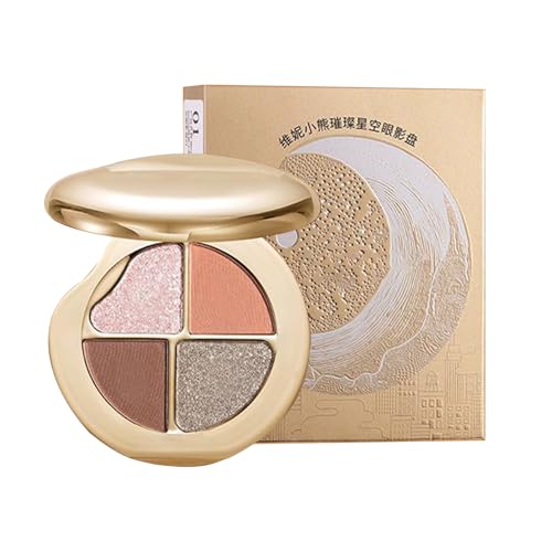 Paleta de Maquillaje, Paleta de Sombras de Ojos 4 en 1, Rubor Duradero Iluminador Brillo Cosmético para Viaje Rostro Chicas Mujeres Adultas