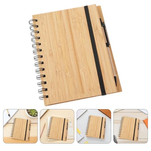 Carnet à spirale ligné Healeved lot de 3 cahiers de notes en bois - 7