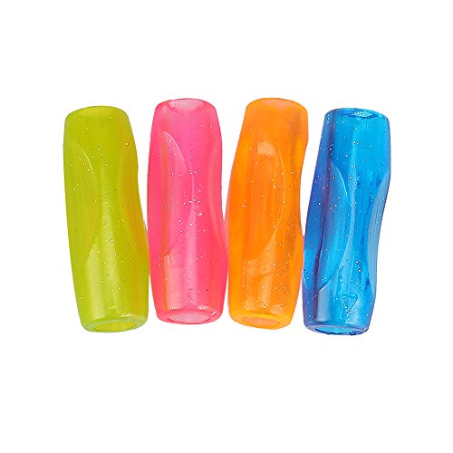 Shulaner Pencil or Pen Grips for Students and Adults Handwriting, Colourful Pencil Holder Gris Grippers - Pack of 20