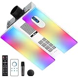 Hawkrown Exhaust Fan with Heater, Bluetooth Speaker, 230 CFM Quiet Ventilation Fan with Humidity & Odor Sensor, 3-Color Dimmable Light, App/Voice/Remote Control, Easy-Clean Dust Filter (White)