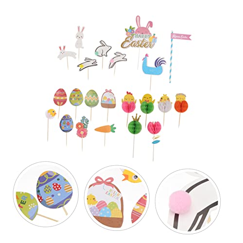 Gogogmee Bolinho 1 Conjunto De Cartão De Bolo Decoração De Coelho Enfeites Caseiros Topper De Cupcak
