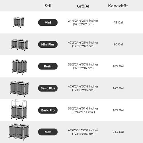 POOL FELLOWS Pool-Aufbewahrungsbehälter, 397 Liter, 62 x 92 x 131 cm, Halter für Nudeln, Spielzeug, Schwimmer, Handtücher, Netz-Organizer für Schwimmausrüstung, Basic Pro Style