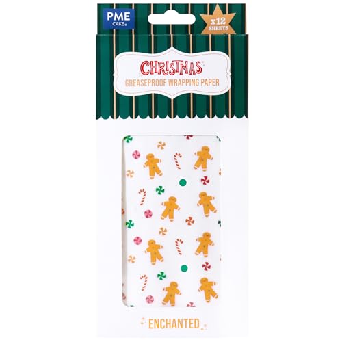 PME 12 Fogli di carta Pergamena Natalizia - Pan di Zenzero