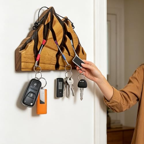Llavero de montaña para pared que evita perder llaves 4