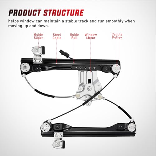 Image of Nilight 751-739 Power Window Regulator with Motor for Front Driver Side Compatible with Chevy Cruze 2012 2013 2014 2015 2016 Chevy Cruze Limited Front Left Side,2pins