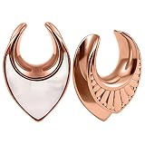 DOEARKO 2PCS Ear Gauges Fashion Conch Shell Saddle Ear Plugs Body Piercing Tunnels 316 Stainless Ste