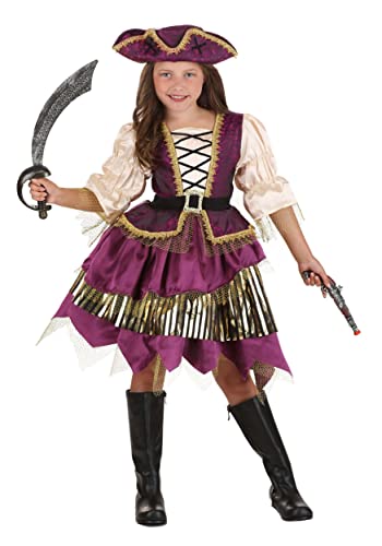 Disfraz Premium de Pirata Púrpura para Niñas