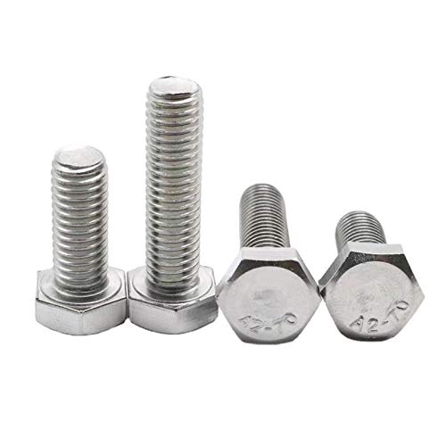 Image of 30 Pcs M6 Hex Bolt M6-1 x 18mm UNC Hex Head Screw Bolts A2-70(304) Stainless Steel Fully Threaded Hex Tap Bolts,Plain Finish,Fully Threaded (M6 x 18mm)