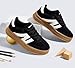 LUCKY STEP Boys Girls Platform Sneakers Fashion Casual Non Slip Walking Shoes Classic Retro Tennis Sneaker for Big Kids(1 M US Black/White)