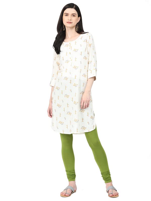 Image of Robinbosky Cotton Churidhar Leggings for Women - Stylish, Stretchable & Flattering Fit for All-Day Comfort
