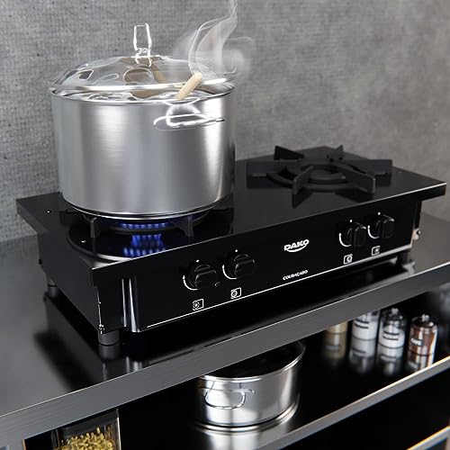 Fogão Industrial 2 Bocas Preto com Dupla Chama e Pés Removíveis Dako Couraçado