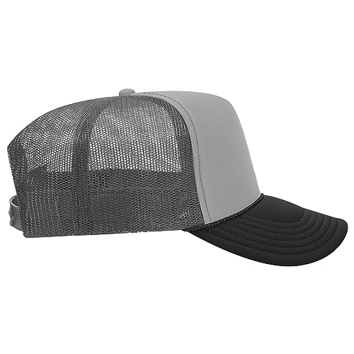 Image of OTTO Polyester Foam Front 5 Panel High Crown Mesh Back Trucker Hats in 97, Bulk, Wholesale