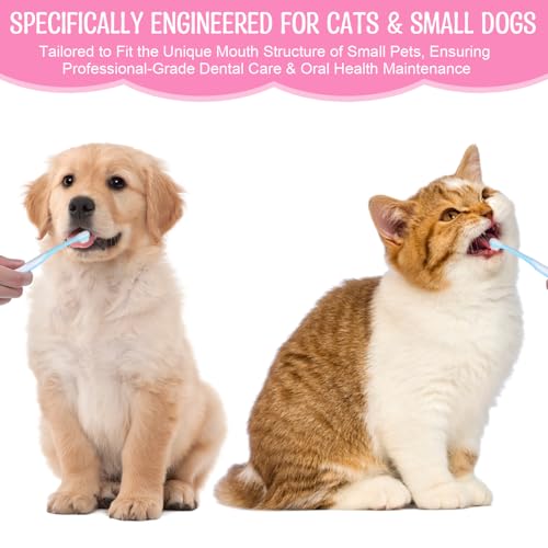 Image of Small Dog Toothbrush, 3Pcs Puppy Tooth Brushing Kit, Soft Head Tooth Brush for Dogs Small Breed, Dog Teeth Cleaning for SmallPet (Yellow Pink Blue)