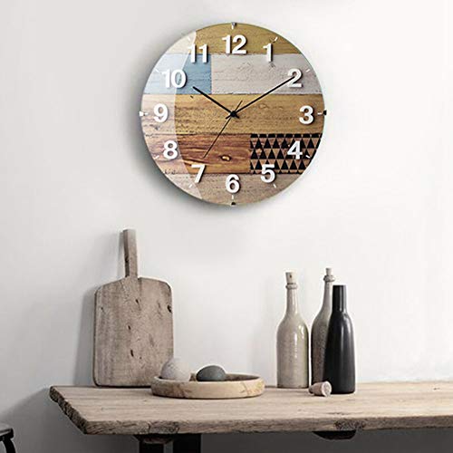 Fehun Wall Clocks,Battery Operated Non Ticking Nordic Creative Design 3D Digital Living Room Kid's Room Bedroom Convex Glass Wall Decor Clock #TOP4