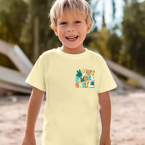 Image of Kindergarten Graduation Shirt Toddler Out Kindergarten Shirts Girls Boys Funny Graphic Casual Short Sleeve Tops