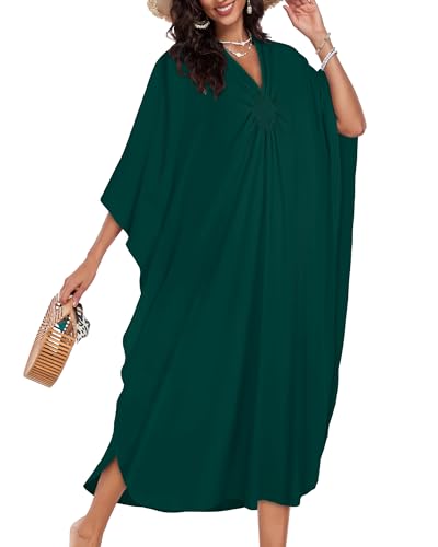 Image of Kaftan Dresses for Women V Neck Caftans Batwing Sleeve Beach Cover Ups